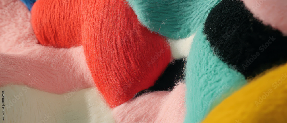 Poster felt appliqué patterns showcasing vibrant colors and layered textures in creative design