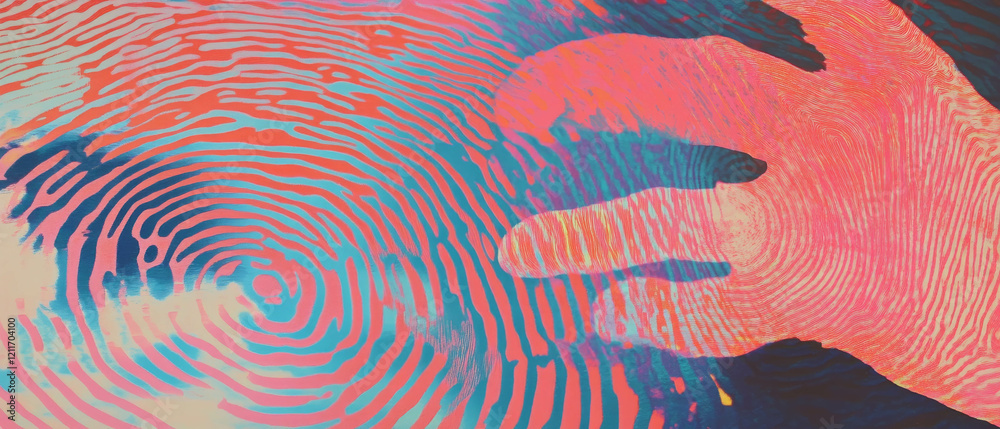 Poster Exploration of vibrant fingerprint art highlighting unique textures and patterns