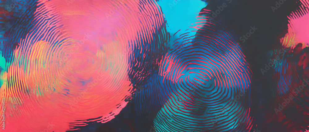Poster Exploration of vibrant fingerprint art showcasing unique patterns and textures