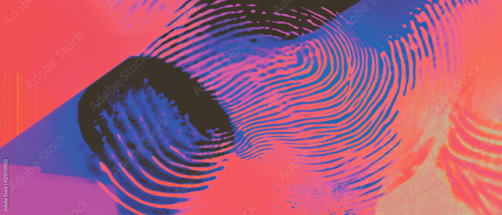 Poster Unique fingerprint art showcasing vibrant colors and intricate patterns in varying textures
