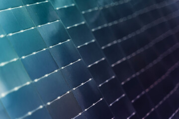 Abstract closeup of solar panel grid with gradient