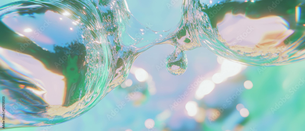 Poster Exploring the shimmering textures of force fields and energy barriers in a vibrant landscape