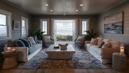 Fototapeta premium living room with fireplace