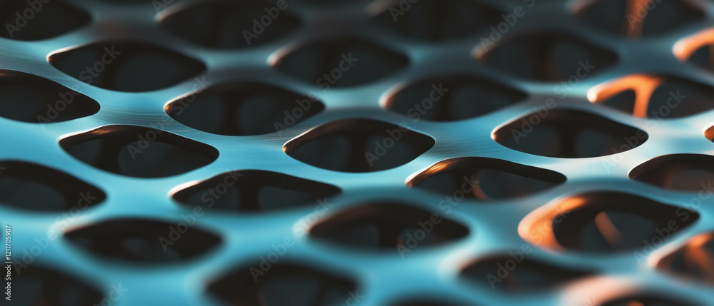 Poster exploring the intricate texture of forged aluminum with a strong structural design