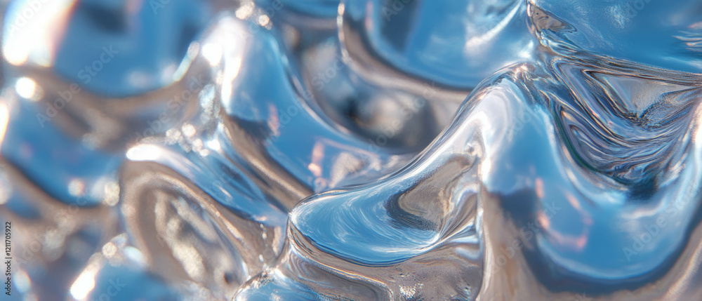 Poster exploration of forged aluminum texture with smooth, shiny surface and unique design elements
