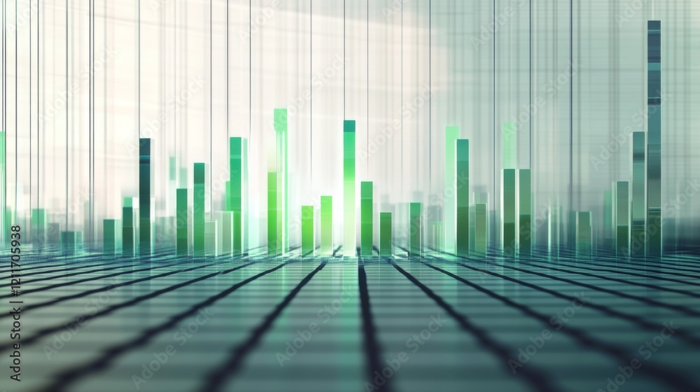 Poster a financial bar chart showing comparison of investment returns, with green bars rising sharply to sy