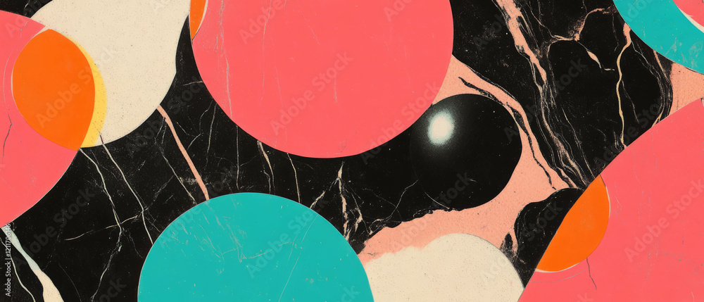 Aufkleber Bold colors and abstract shapes create dynamic Formica patterns with vivid textures