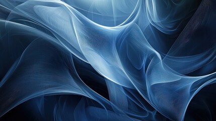 Obraz premium Abstract Blue Waves: A Serene Digital Artwork