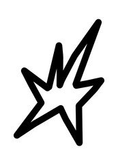 Simple hand drawn star. Doodle stars shape elements