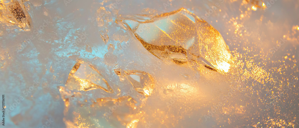 Aufkleber Translucent frosted glass with glittery abstract patterns and intricate etchings