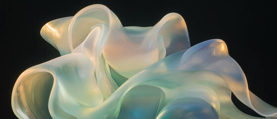 Obraz premium Frosted glass sculpture showcasing smooth curves and abstract forms in stunning detail