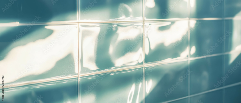 Poster frosted glass tiles showcasing smooth texture and modular design in an interior space