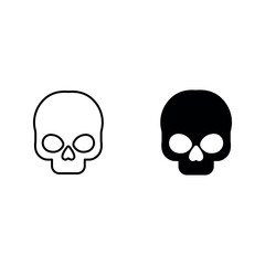 Scull icon set color editable on white background
