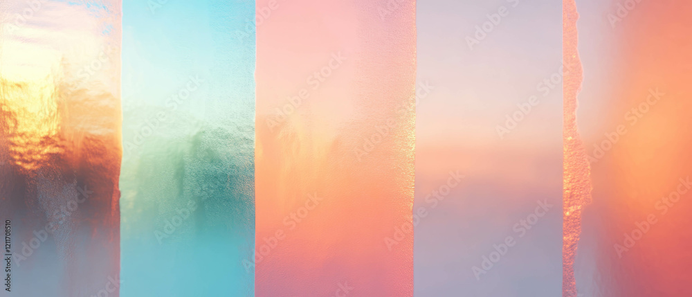 Poster Frosted glass texture showcasing gradient opacity with smooth transitions and light variations