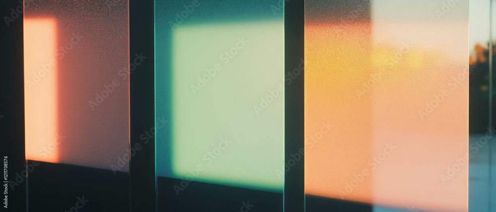 Poster exploring the enchanting effects of frost and light on glass textures