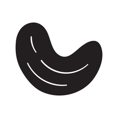 Cashew. Silhouette. Vector graphic design. Hand drawn illustration on white background.