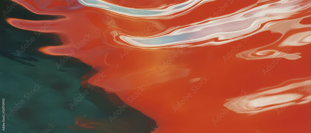 Poster exploring the vibrant texture and colors of fused glass art with fluid layers