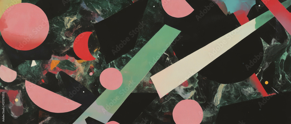 Aufkleber Exploring the intricate patterns of geometric camouflage with blended shapes and hidden figures