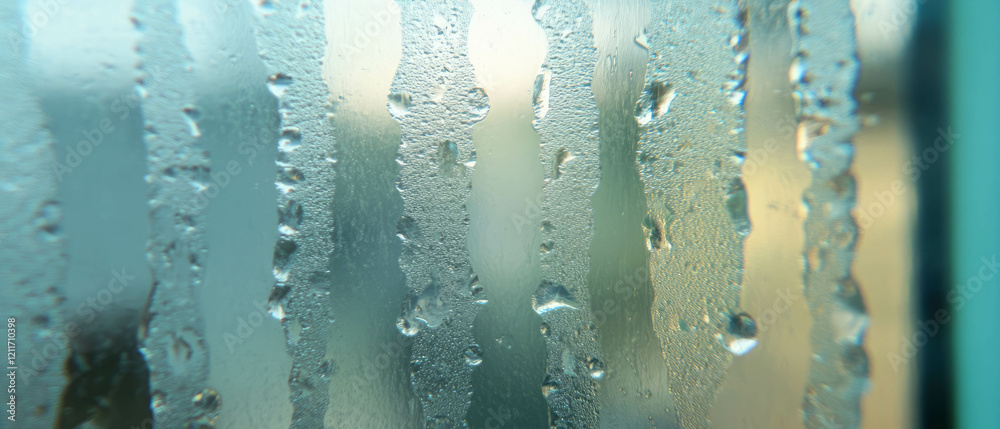 Poster Enhanced perception of geometric frosted glass with sharp lines and diffused light patterns