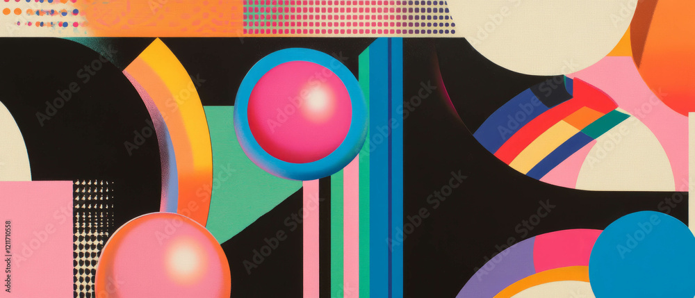 Aufkleber vibrant geometric grids and overlapping shapes create a stunning visual experience