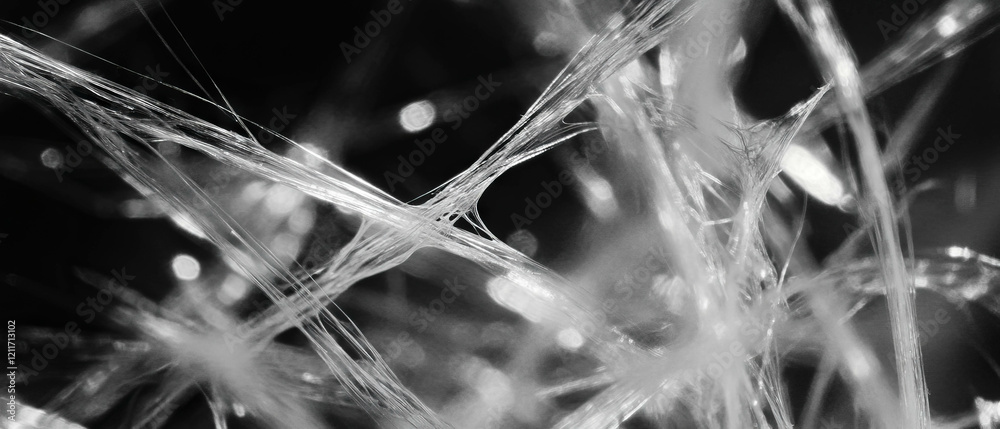 Poster flexible strands and intricate textures of glass fibers under close observation