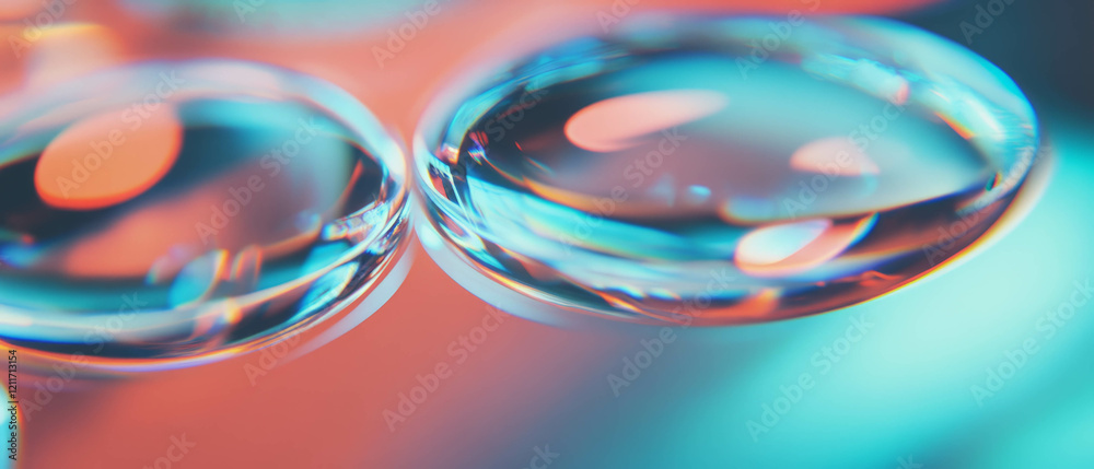 Poster glass lenses display smooth surface and magnification under soft lighting conditions