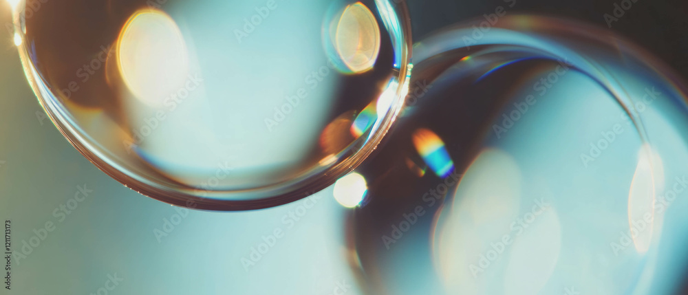 Poster magnifying glass lenses exhibit smooth surface and intricate texture in soft lighting