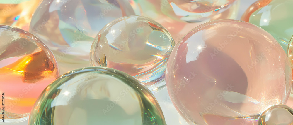 Aufkleber Exploring the unique textures and colors of glass paperweights with enchanting encased objects