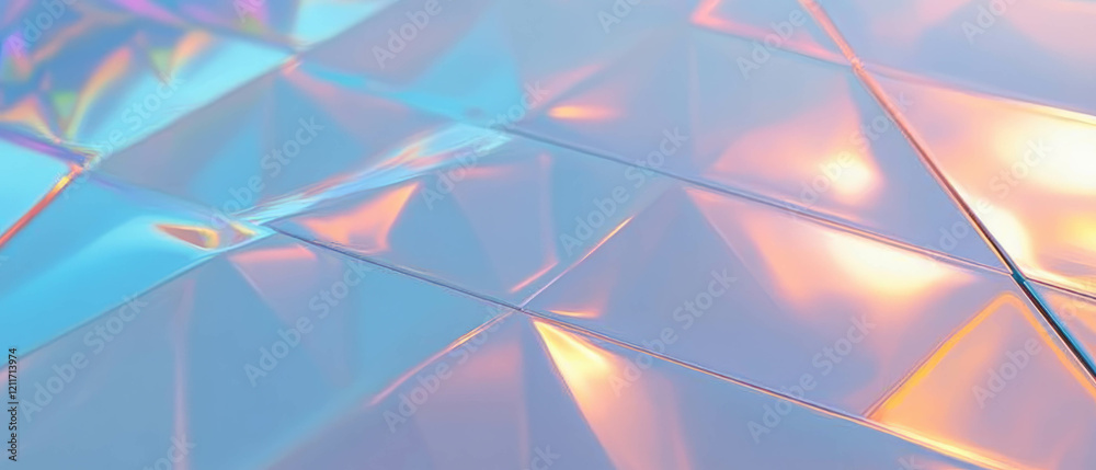 Poster Exploration of glass tile textures and geometric patterns creating a smooth surface environment