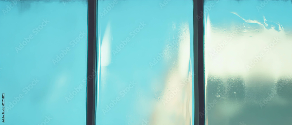 Poster intricate textures of glass windows showcasing varied shapes and transparency
