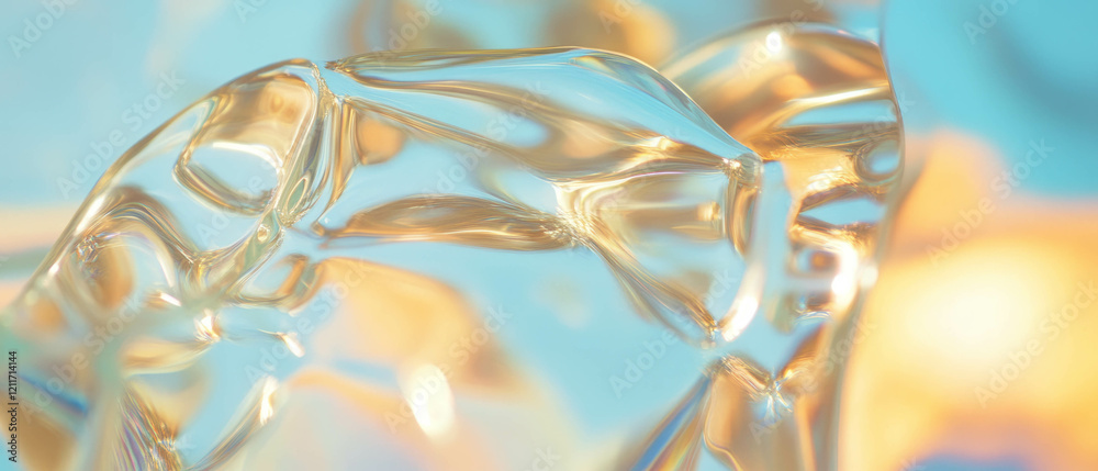 Aufkleber Exploring the intricate textures of glass windows with varied shapes and transparency