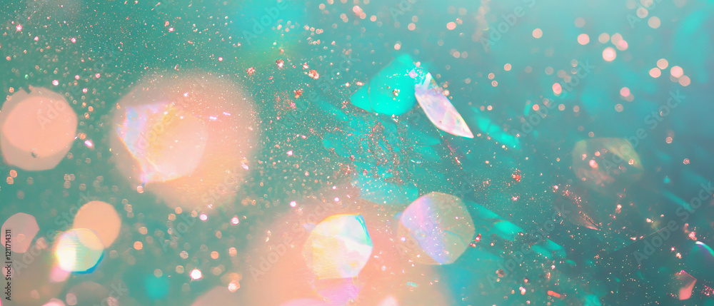 Poster Exploring the mesmerizing texture of glitter gel with sparkling particles and abstract shapes