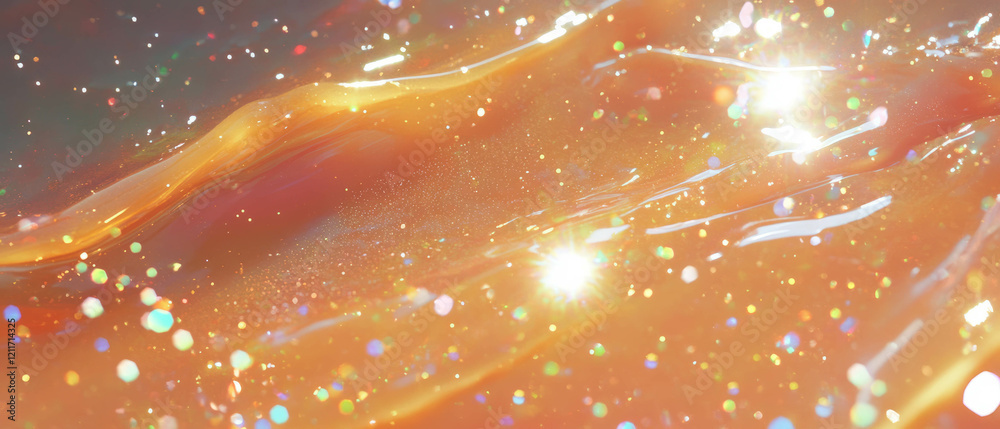 Aufkleber Exploring the mesmerizing texture of glitter gel with sparkling particles and abstract shapes