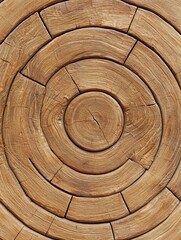 Fototapeta premium Circular Wooden Log Pattern with Natural Texture for Rustic Backgrounds and Eco-Themed Designs