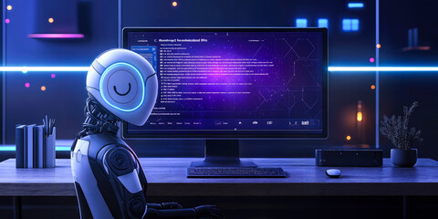 Obraz premium AI-Powered Writing Assistant Enhancing Digital Workflow Integration for Productivity