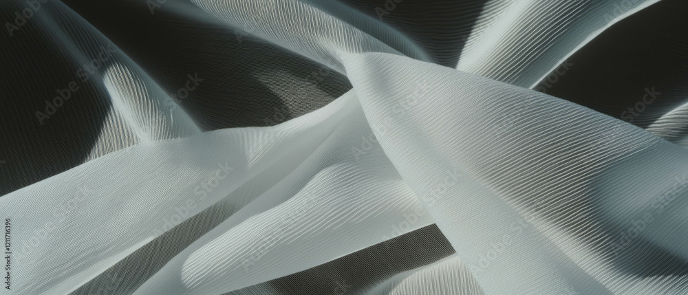 Poster exploring the texture and elegance of grosgrain ribbons in soft light