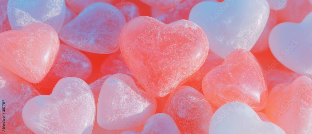Poster colorful hearts with varied textures create a joyful and playful atmosphere