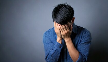 苦悩する孤独な男性