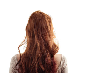 Obraz premium Woman with long straight hair isolated on transparent background.