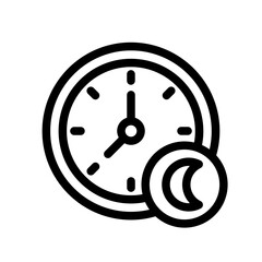 night clock outline icon