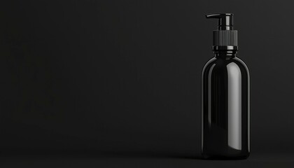 Black Glass Bottle With Pump Dispenser