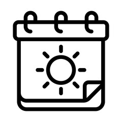 summer season calendar outline icon