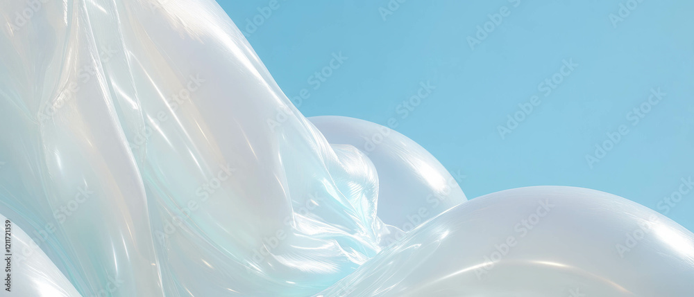 Poster exploration of the smooth textures and air-filled design in inflatable furniture