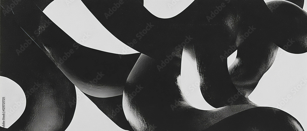 Aufkleber Exploration of texture and form through interlocking shapes and abstract figures