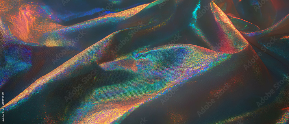Aufkleber luxurious iridescent silk displaying shifting colors and shimmering texture