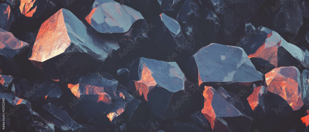 Poster jagged rock formations with sharp edges showcasing natural textures and irregular shapes
