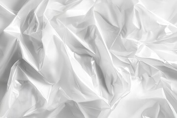 Obraz premium A close-up of crinkled transparent cellophane plastic with sharp