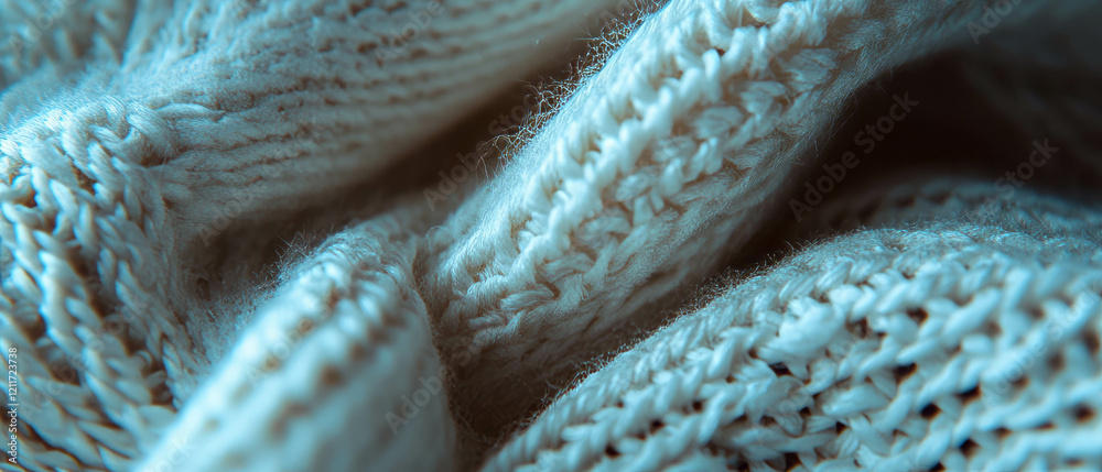 Poster Soft knitted ribbons showcase intricate texture and flexibility in material