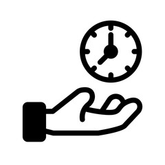 hand clock care Solid icon