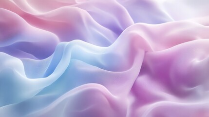 Obraz premium Soft pastel gradient waves of translucent fabric in motion